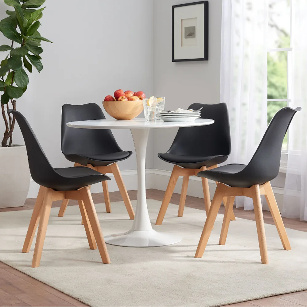 Comedor Tulip 4 Personas - Mesa Redonda 80cm