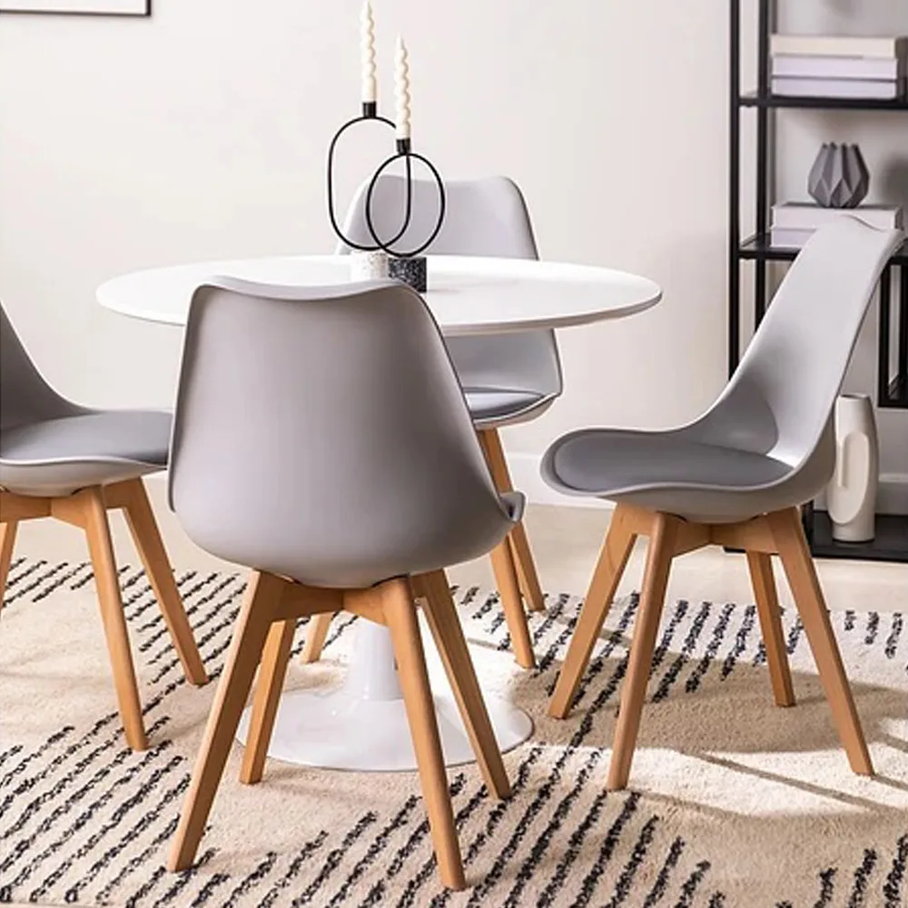 Comedor Tulip 4 Personas - Mesa Redonda 80cm
