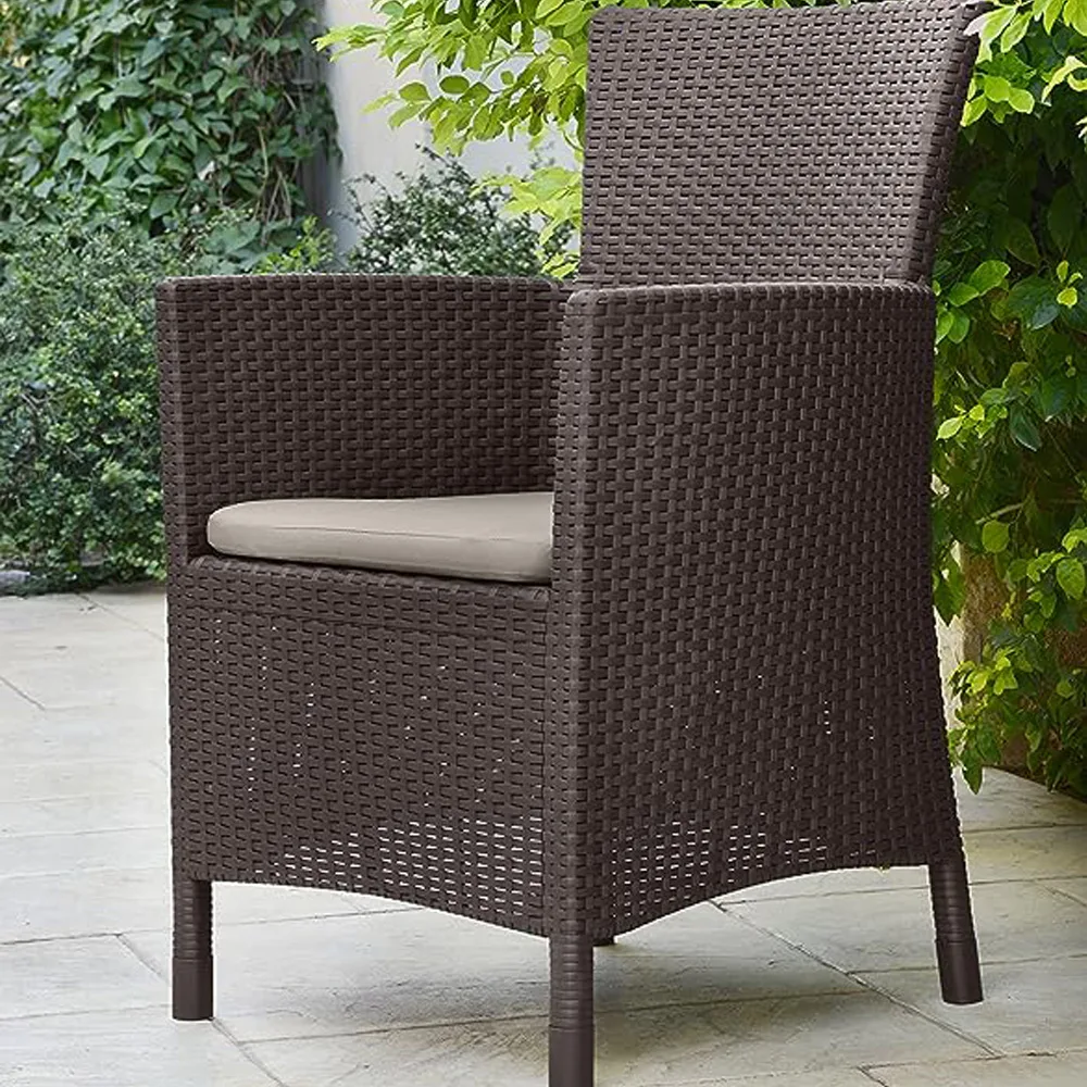Juego de jardín Italiano de Rattan sintético con Mesa Baúl
