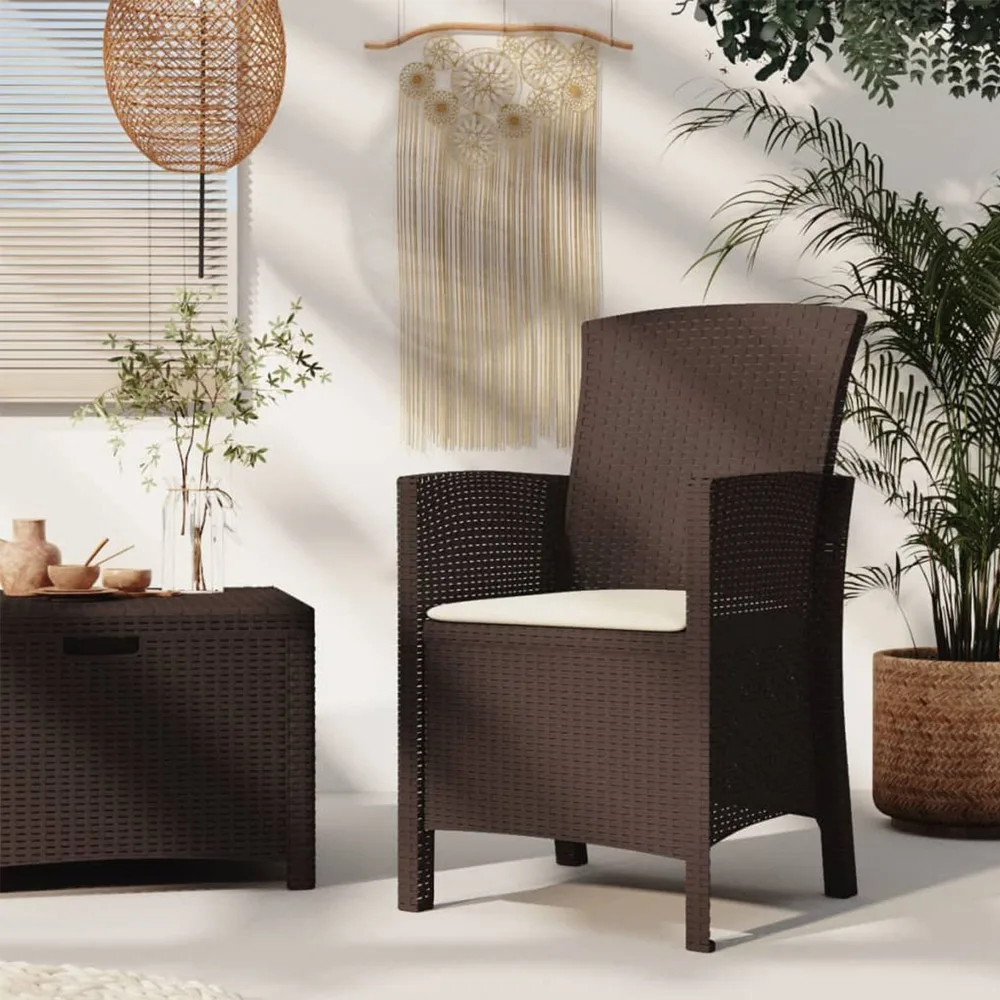 Juego de jardín Italiano de Rattan sintético con Mesa Baúl