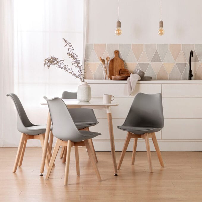 Comedor Eames 4 Personas – Mesa cuadrada