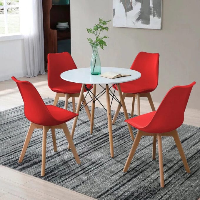 Comedor Eames 4 Personas - Mesa Redonda Clásica