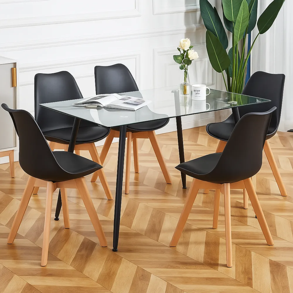 Comedor 4 Personas – Mesa rectangular Vidrio
