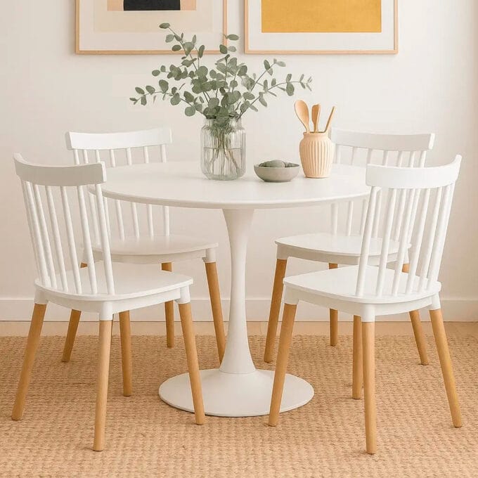 Comedor Windsor 4 Personas - Mesa Redonda 80cm