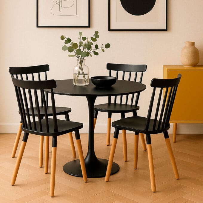 Comedor Windsor 4 Personas - Mesa Redonda 80cm