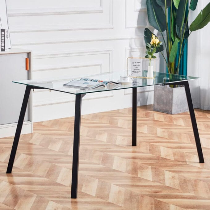 Comedor 4 Personas – Mesa rectangular Vidrio