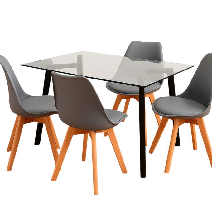 Comedor 4 Personas – Mesa rectangular Vidrio