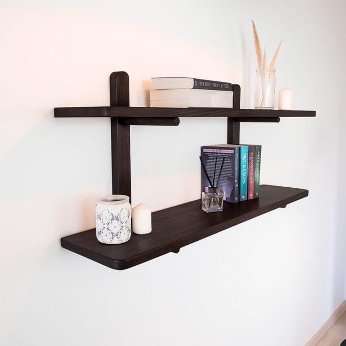 Estantería Oslo Negra – Madera Maciza 90cmx50cm