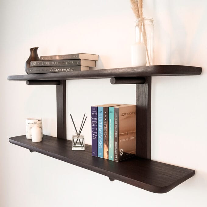 Estantería Oslo Negra – Madera Maciza 90cmx50cm