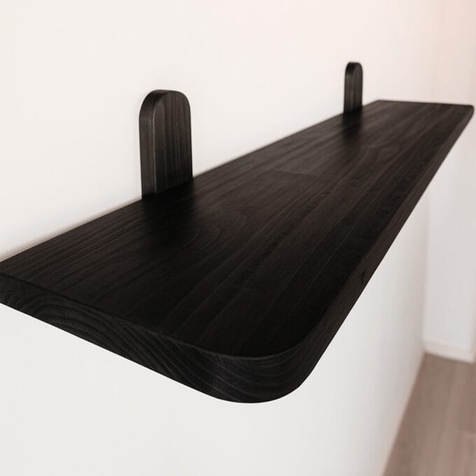 Estantería Oslo Negra – Madera Maciza 90cmx20cm
