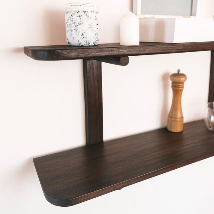 Estantería Oslo Negra – Madera Maciza 90cmx50cm